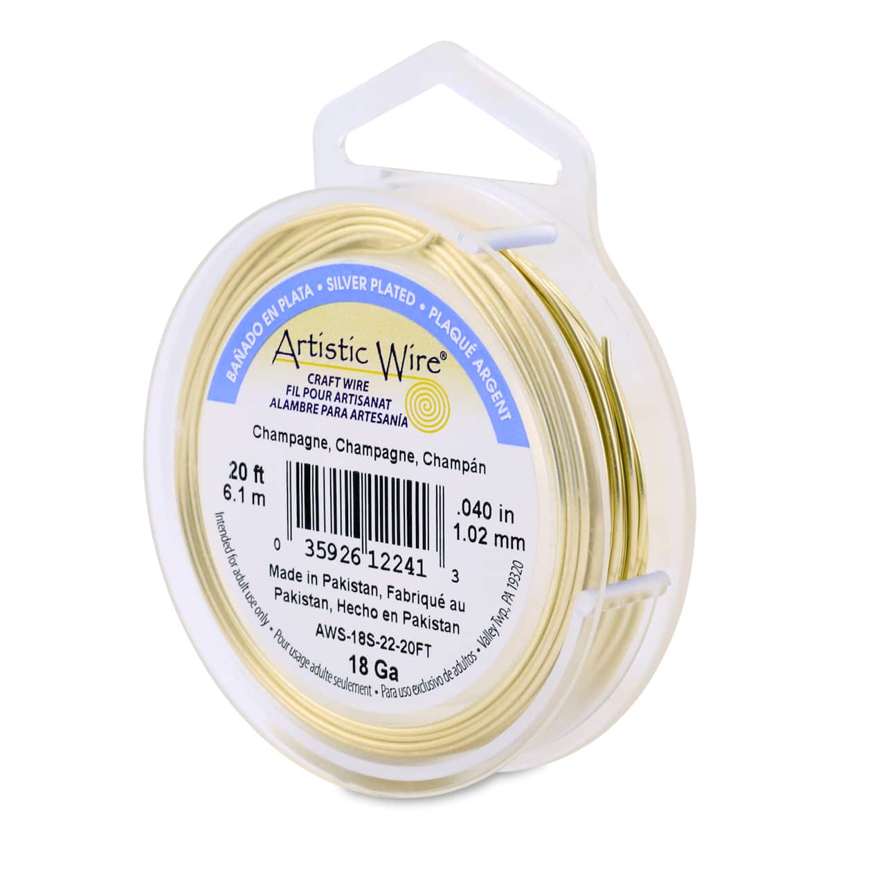 Artistic Wire® 18 Gauge Silver Plated Tarnish Resistant Colored Copper Craft Wire, 20ft.